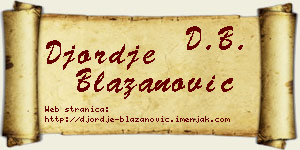 Đorđe Blažanović vizit kartica